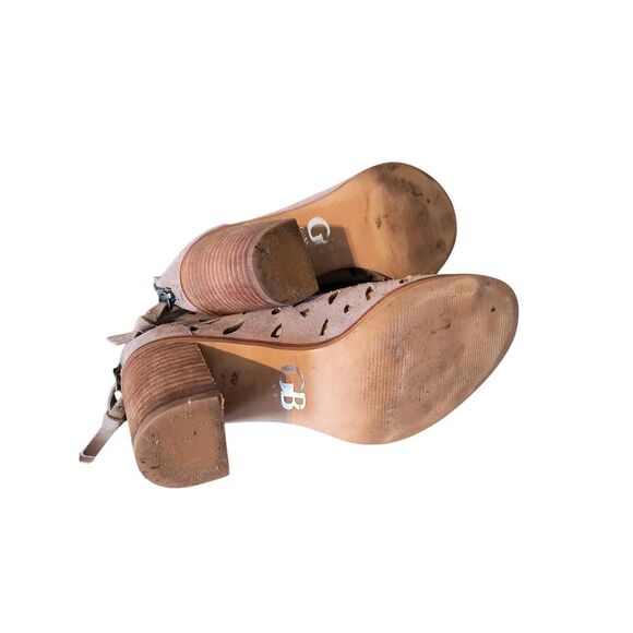 Gianni Bini Ankle Boots Womens 6.5 Brown Bohemian Cutout Peep Toe Lace Up Suede - Picture 3 of 5